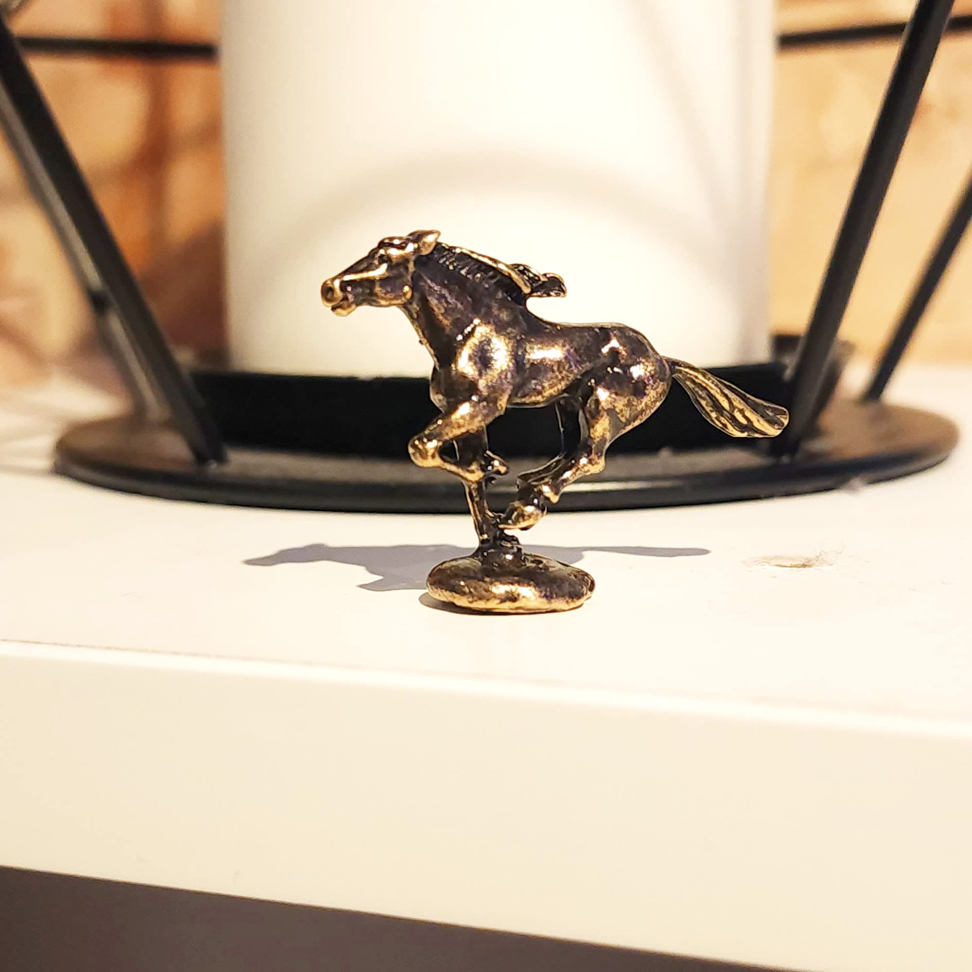 Brass horse figurine suitable for desk or shelf display