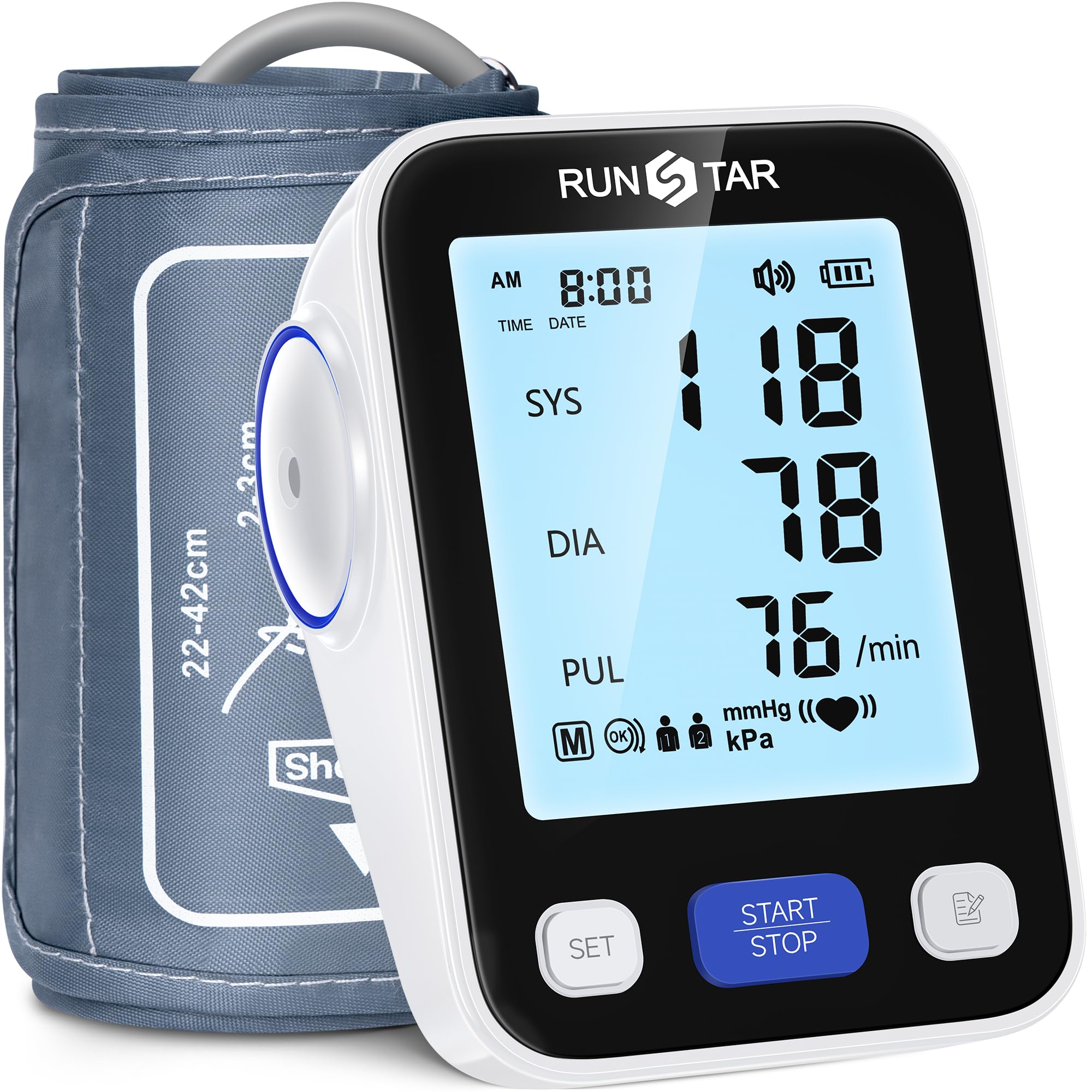 Runstar upper arm blood pressure monitor front view