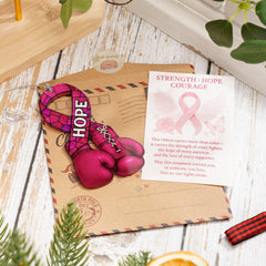 Breast Cancer Awareness ribbon ornament with vibrant colors