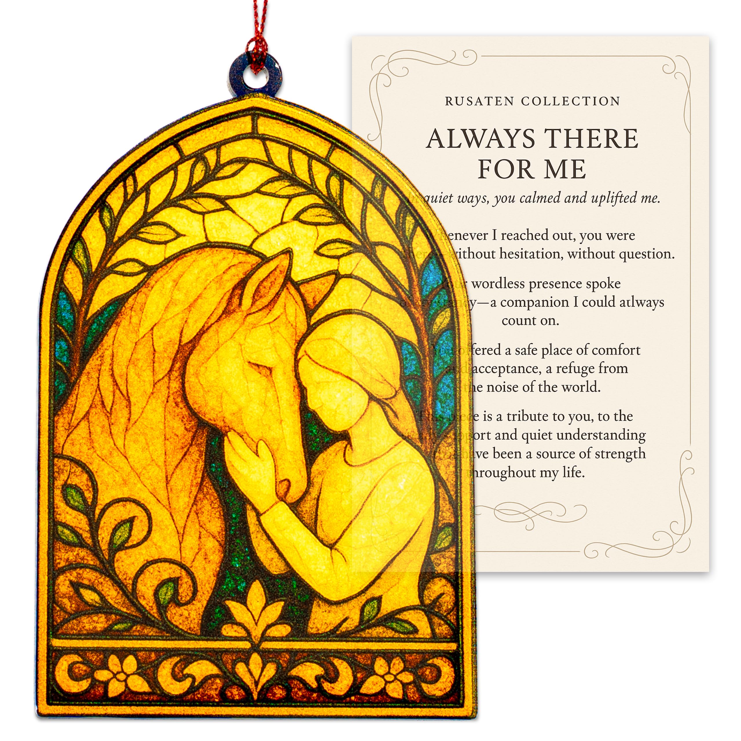 Rusaten Christmas horse ornament nearly 4.5 inches wide