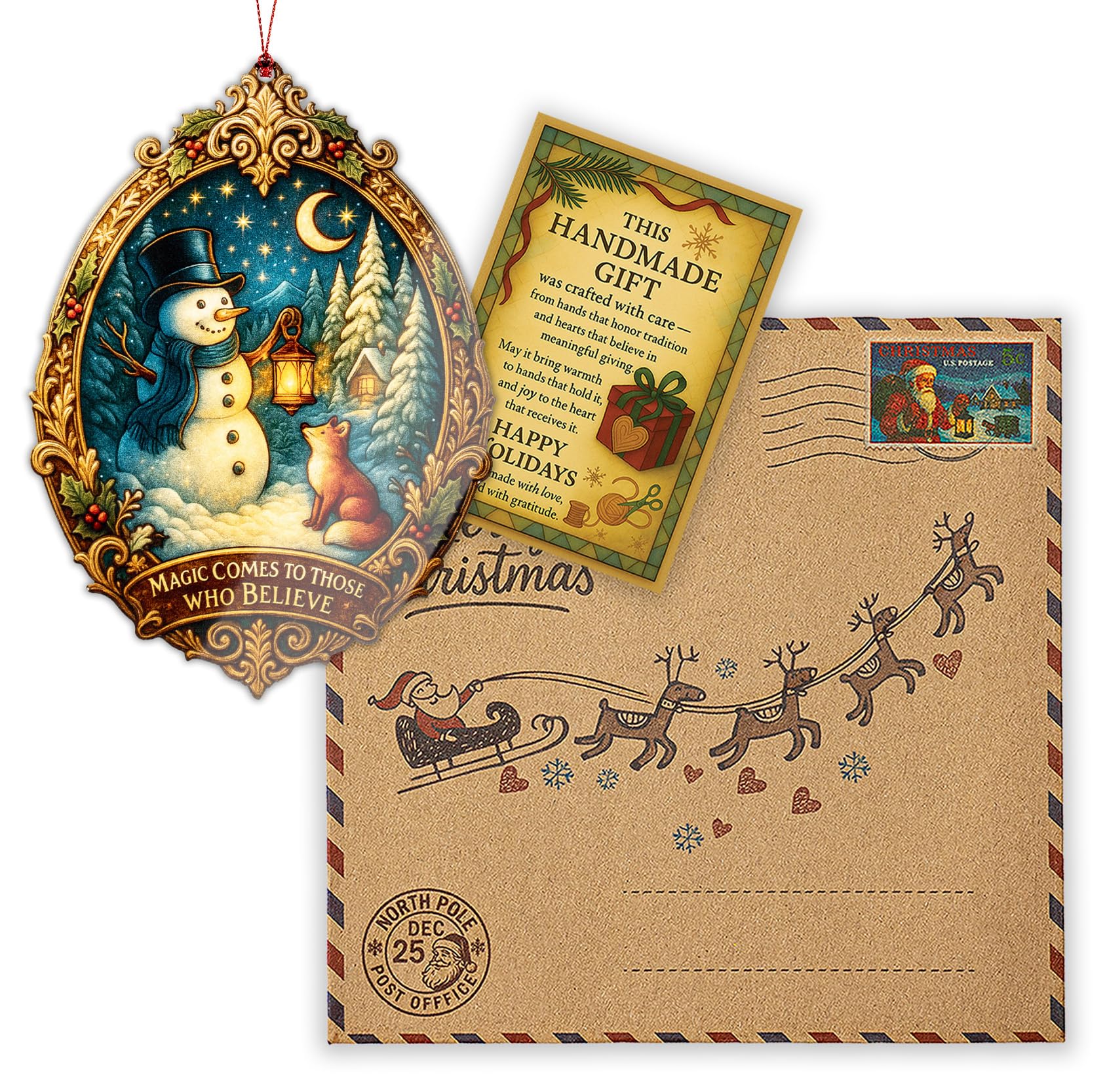 RUSATEN Snowmanxmas 1 ornament with story card packaging