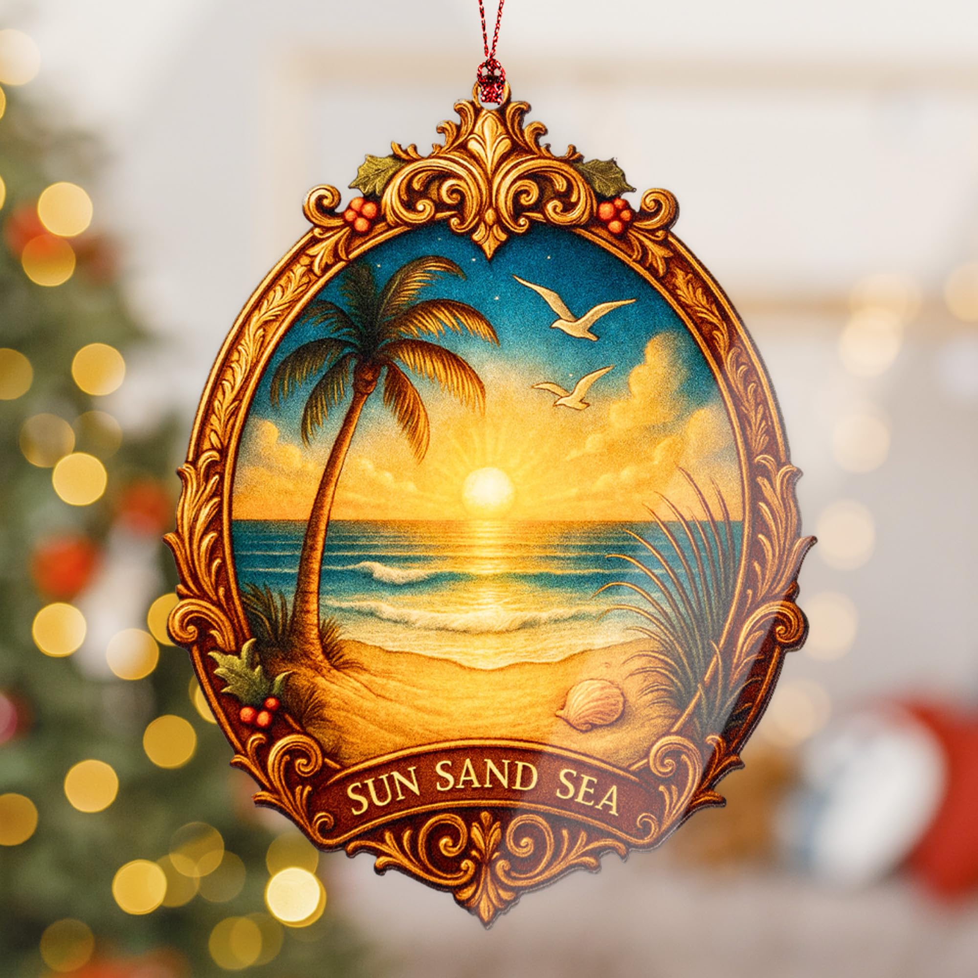 Ready to gift Beachxmas 1 ornament in simple packaging