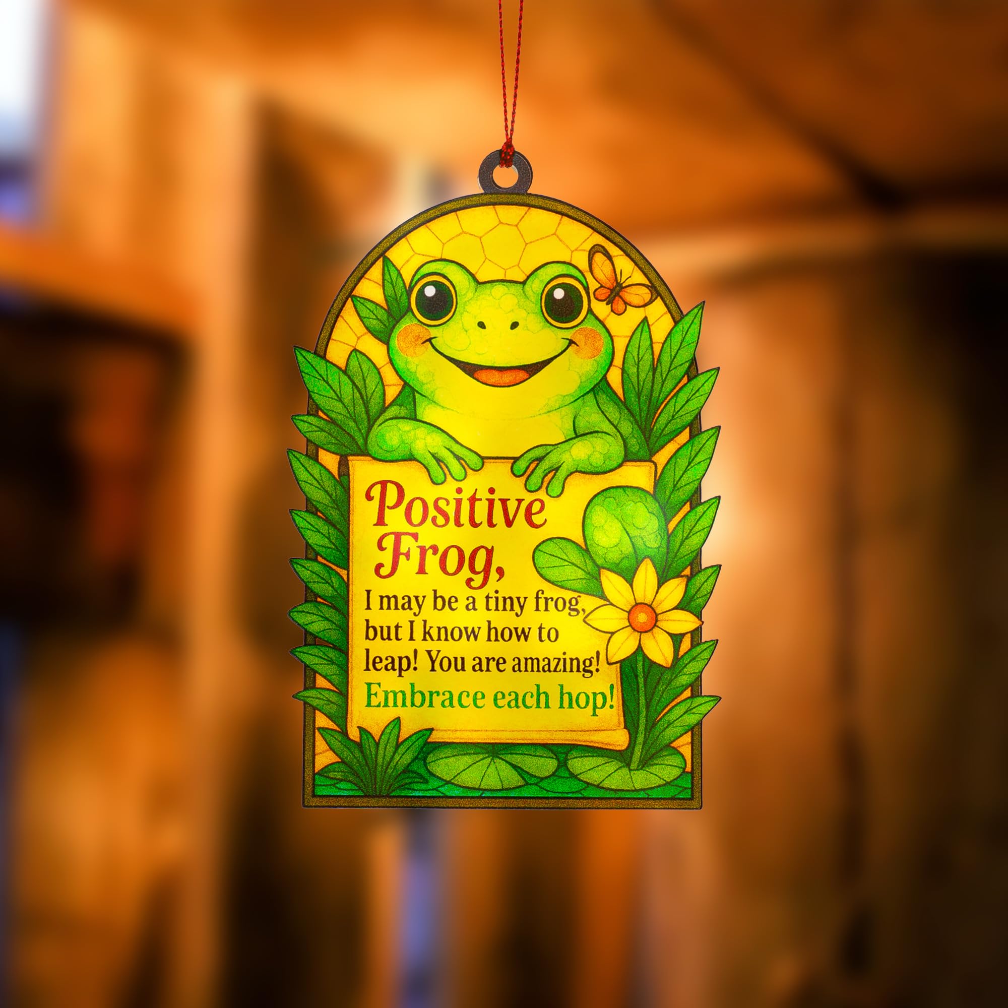 Exclusive Rusaten artwork on suncatcher ornament