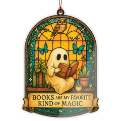 RUSATEN ONM-530-RST-Ghost2 ghost reading ornament
