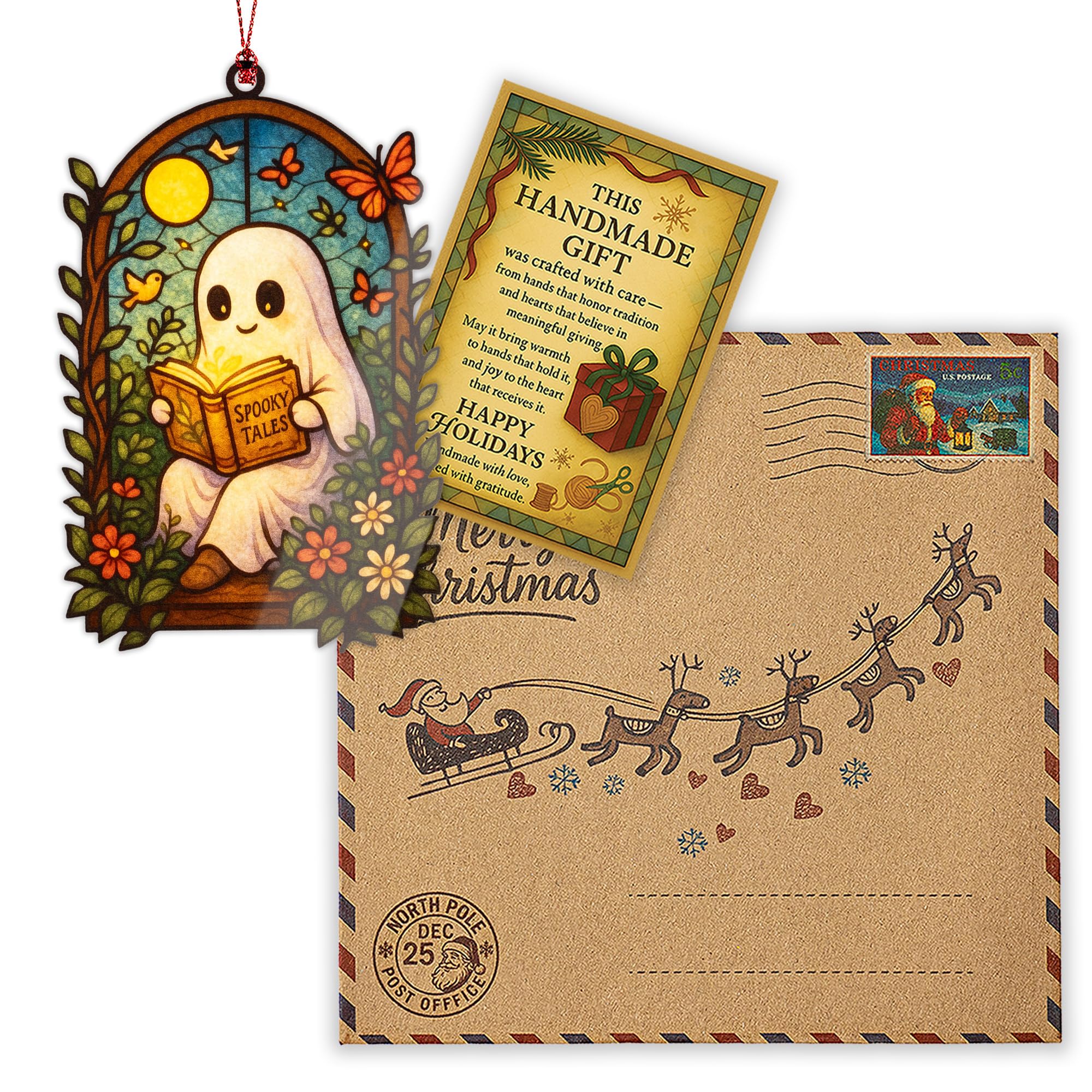 RUSATEN onm-529-rst-ghost ornament with story card packaging