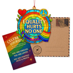 Pride gift ornament packaged with story card