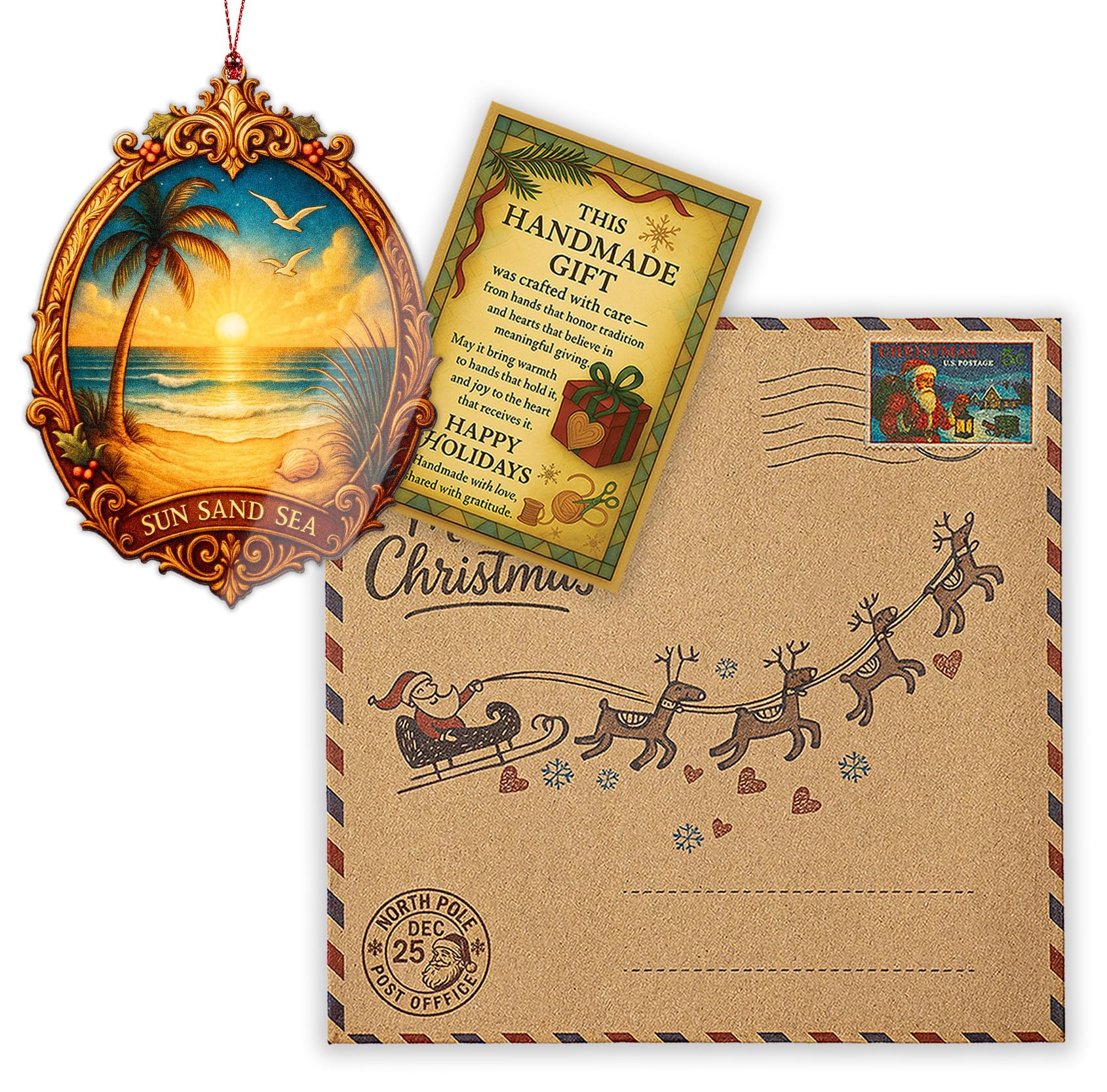 Tropical beach ornament suitable for coastal gifts by RUSATEN Beachxmas 1