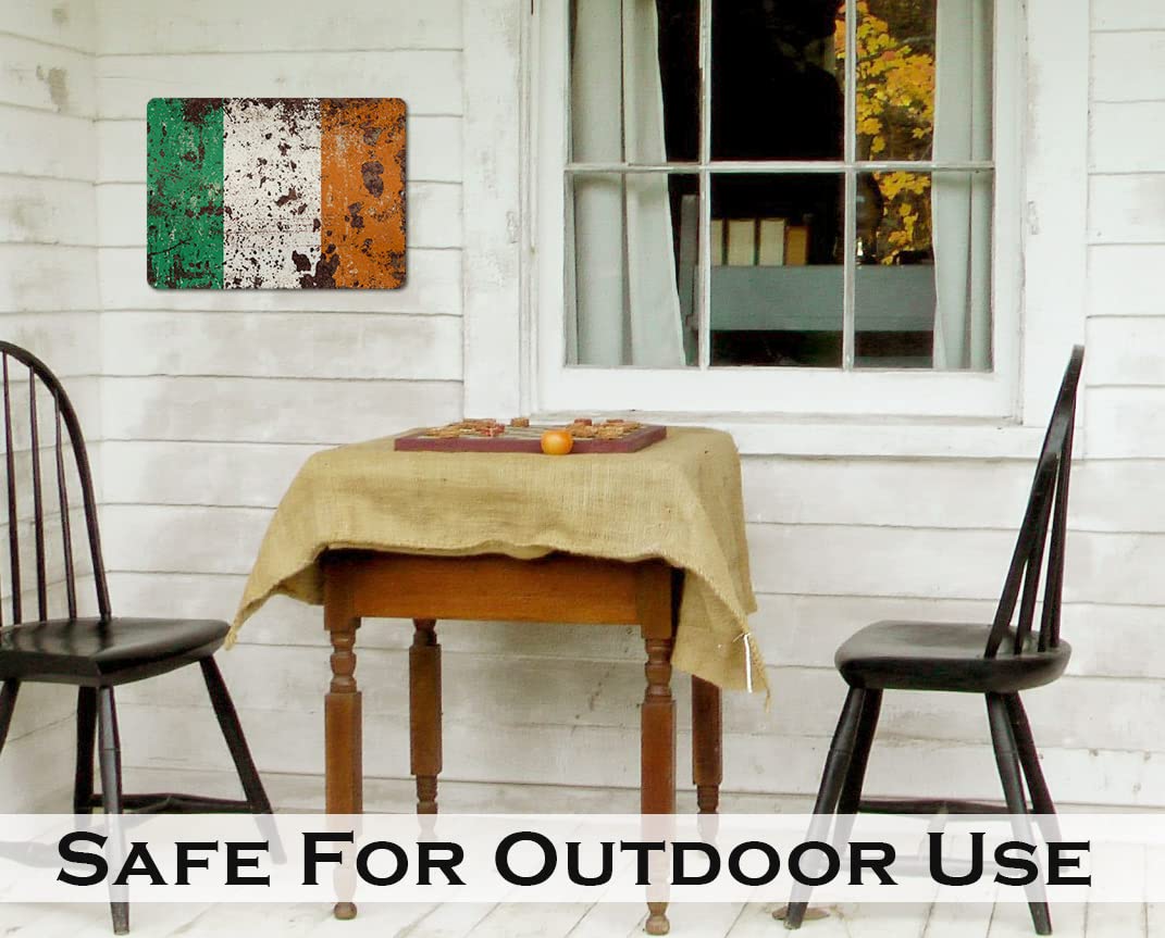 Glossy finish irish flag metal sign 12x18 porch decor