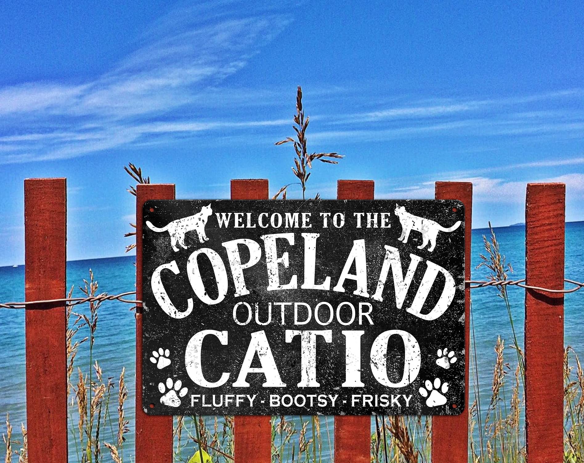 Rust-proof aluminum cat sign indoor outdoor 12x18