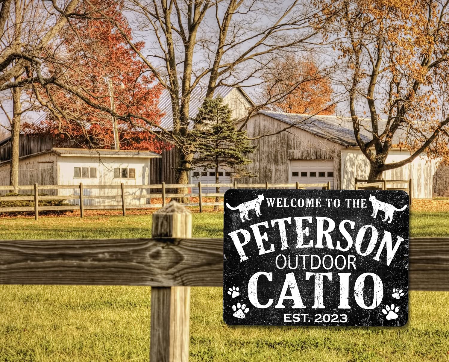 Rust-proof aluminum cat sign indoor outdoor 9x12