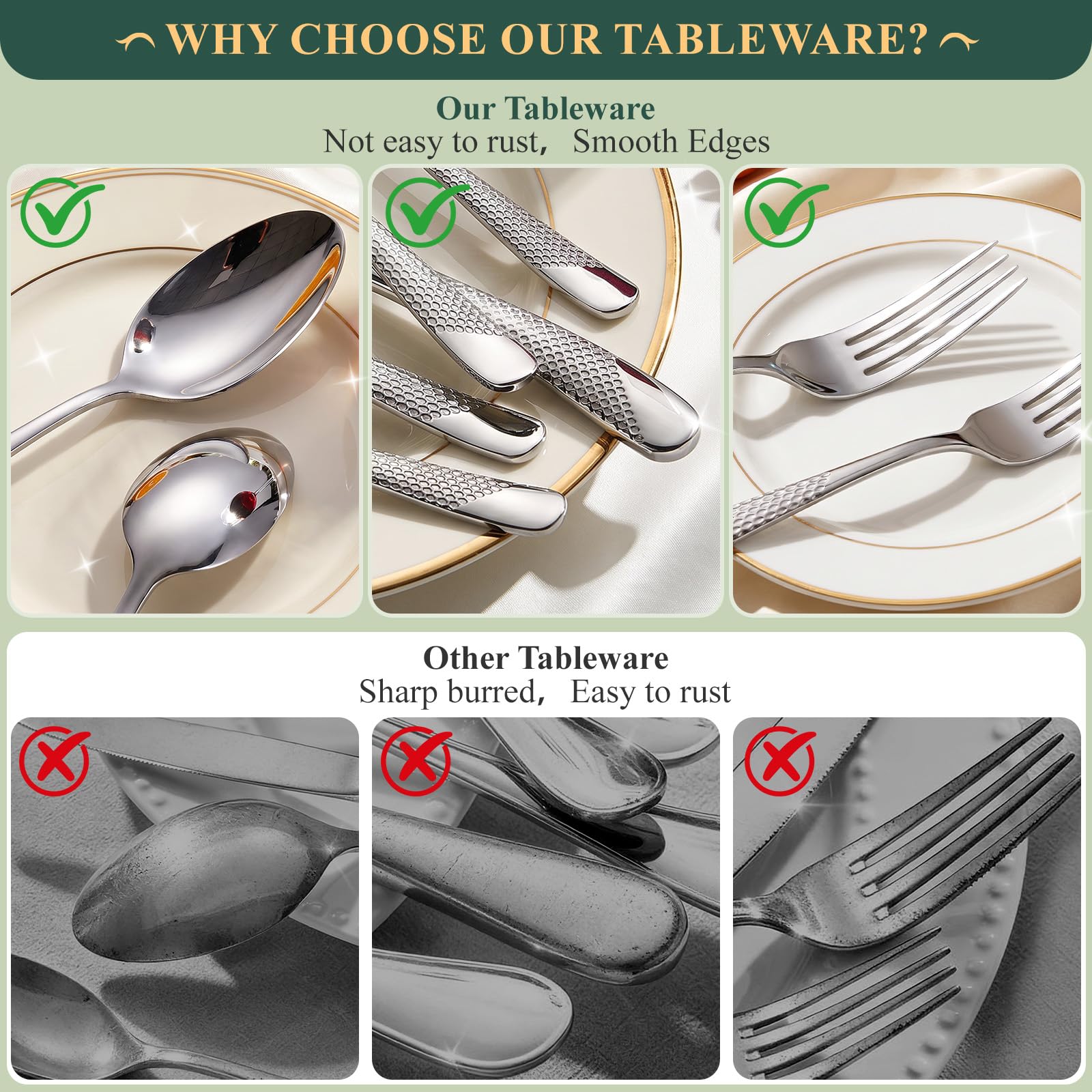 Rust-proof and dishwasher safe Csoravist silverware