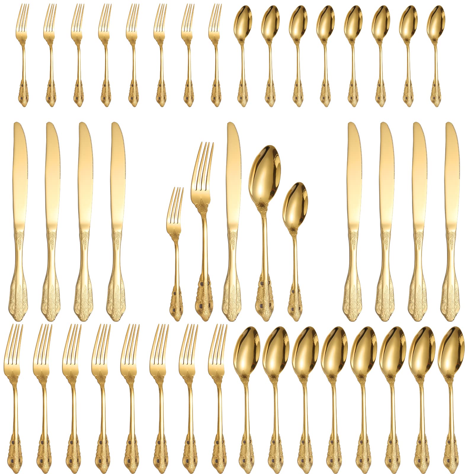 Rust resistant stainless steel flatware with durable construction