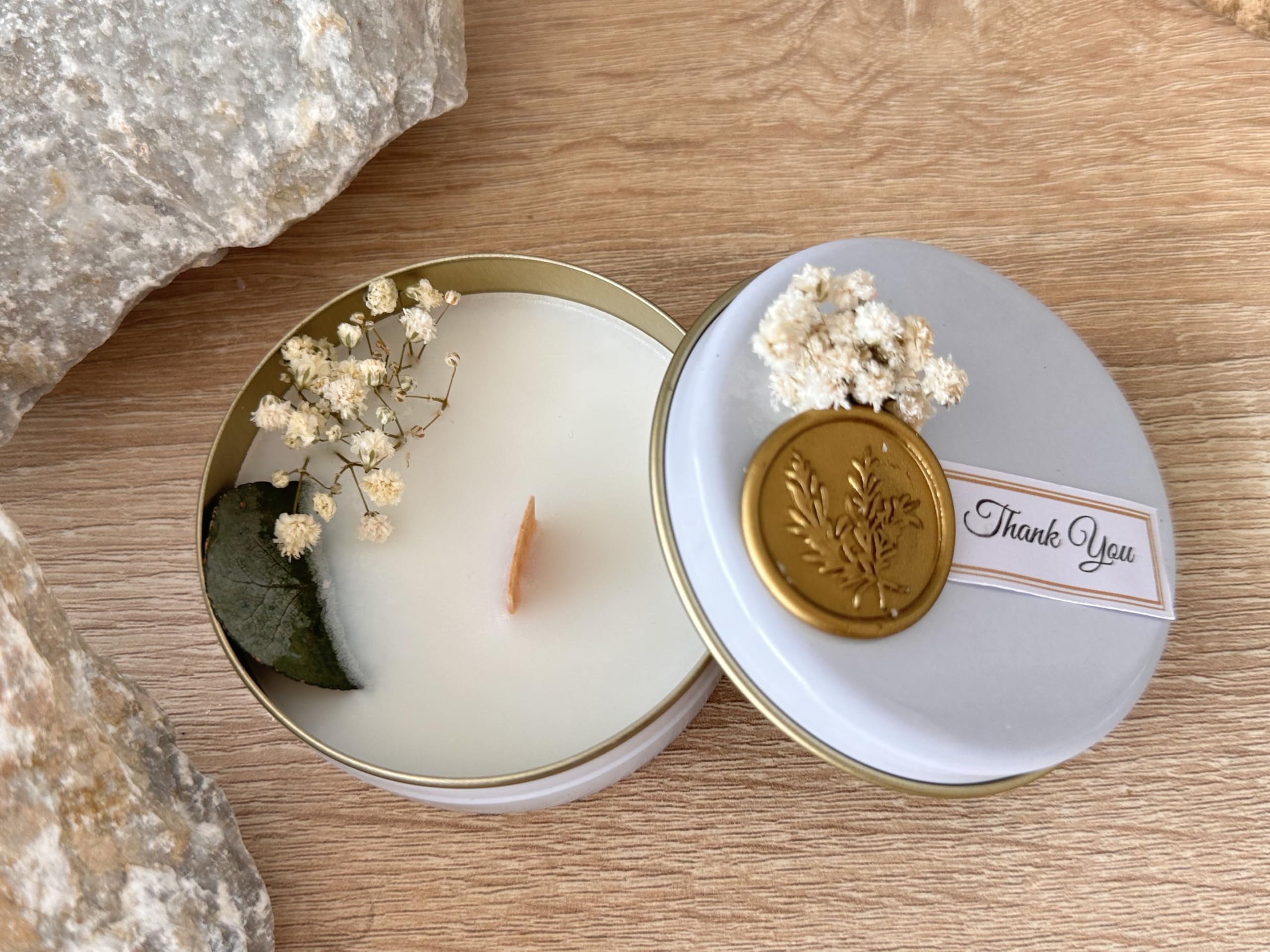Gift-ready wedding favors in sealed tins