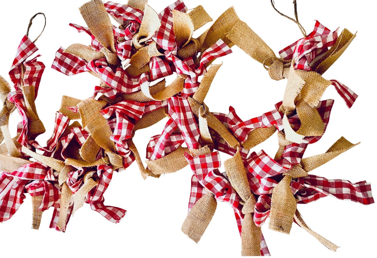 Rustic Country Farmhouse buffalo check burlap garland 6 ft length