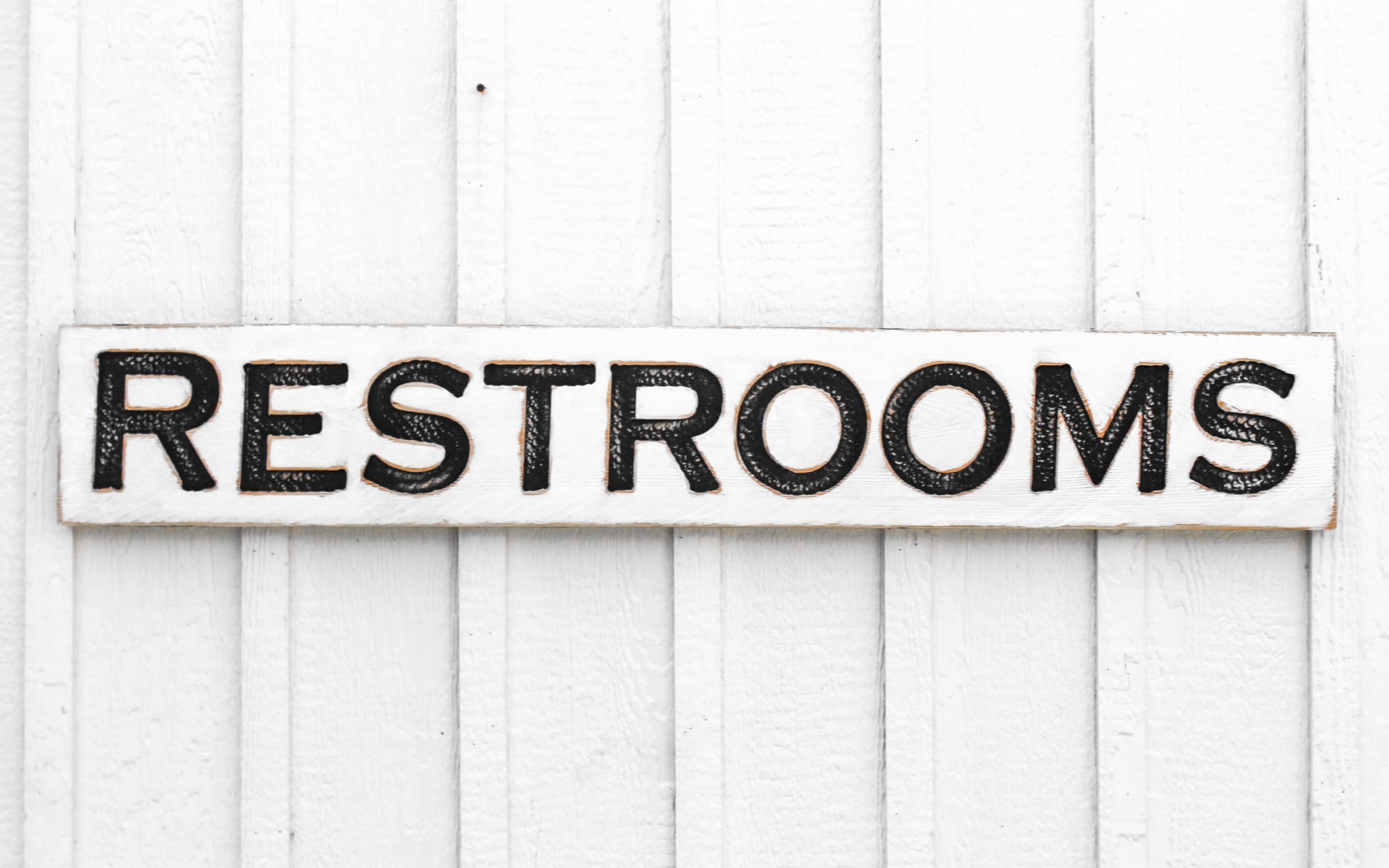 Handmade Restrooms Sign from NC for commercial restrooms