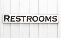 Handmade Restrooms Sign from NC for commercial restrooms