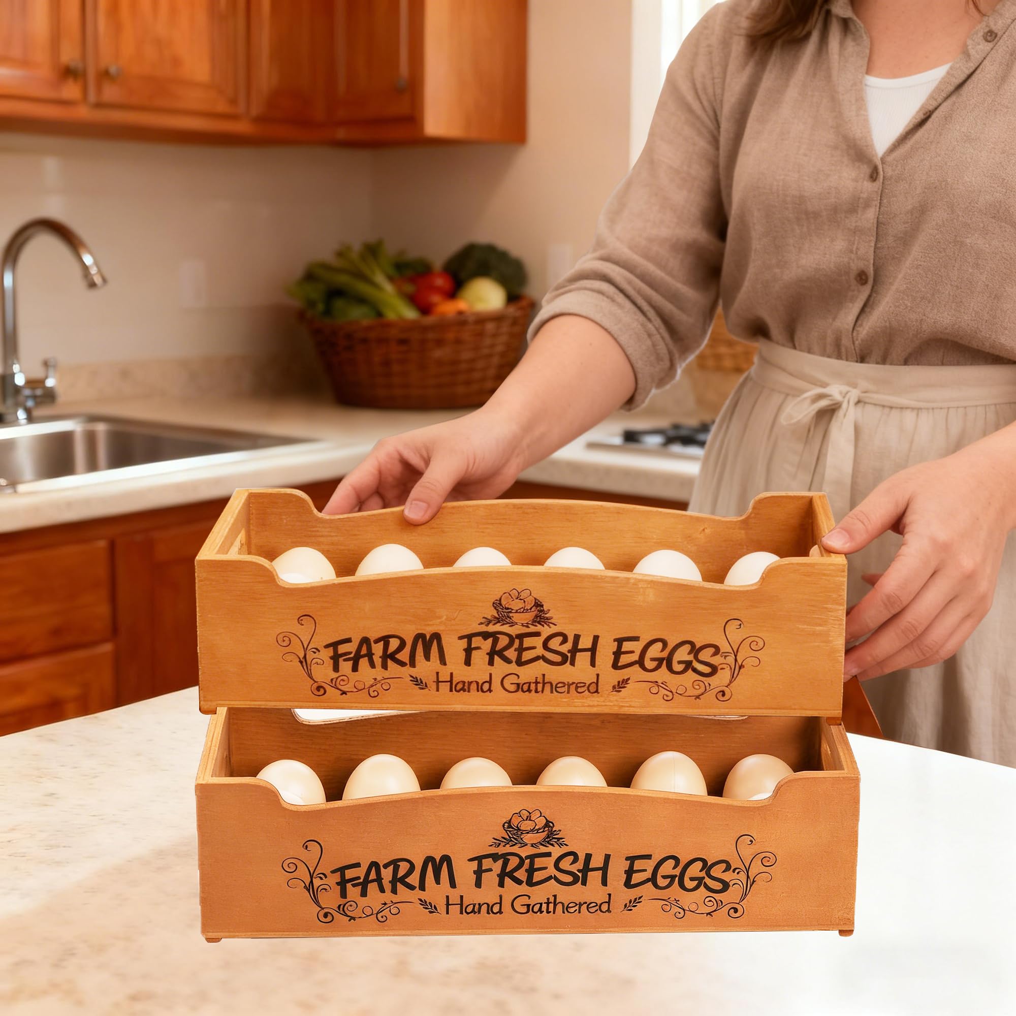 breathable rounded slots protect farm fresh eggs
