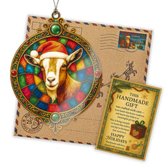 Goat Ornament decor for Christmas tree and holiday display