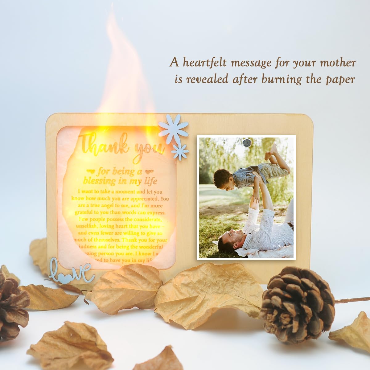 Gift-ready frame with safety instructions