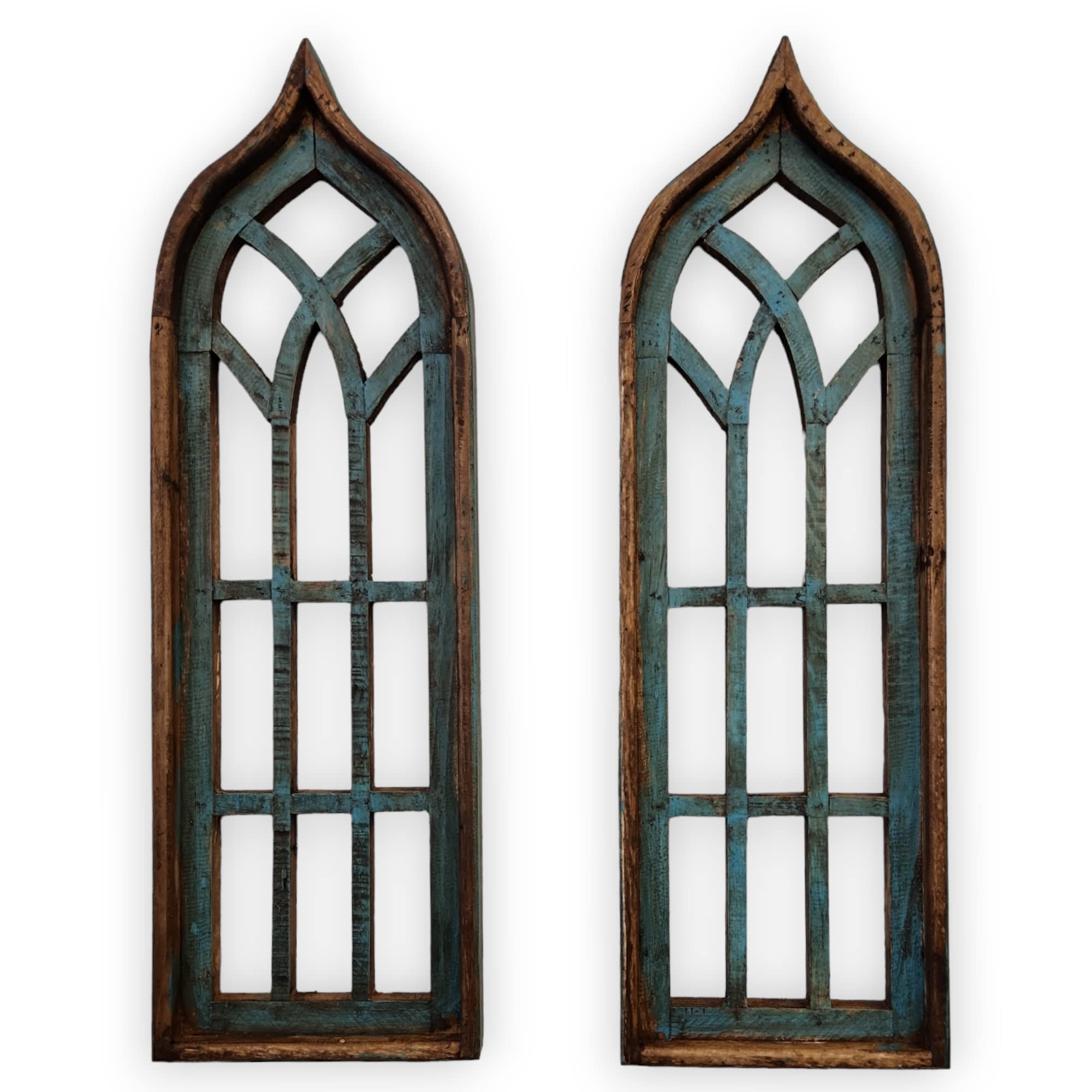 Rustic Harmony turquoise window arches set of two