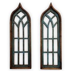 Rustic Harmony turquoise window arches set of two