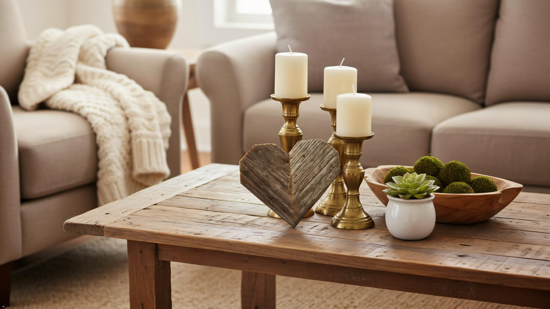 Rustic Heart Wood Wall Hang handmade wood accent