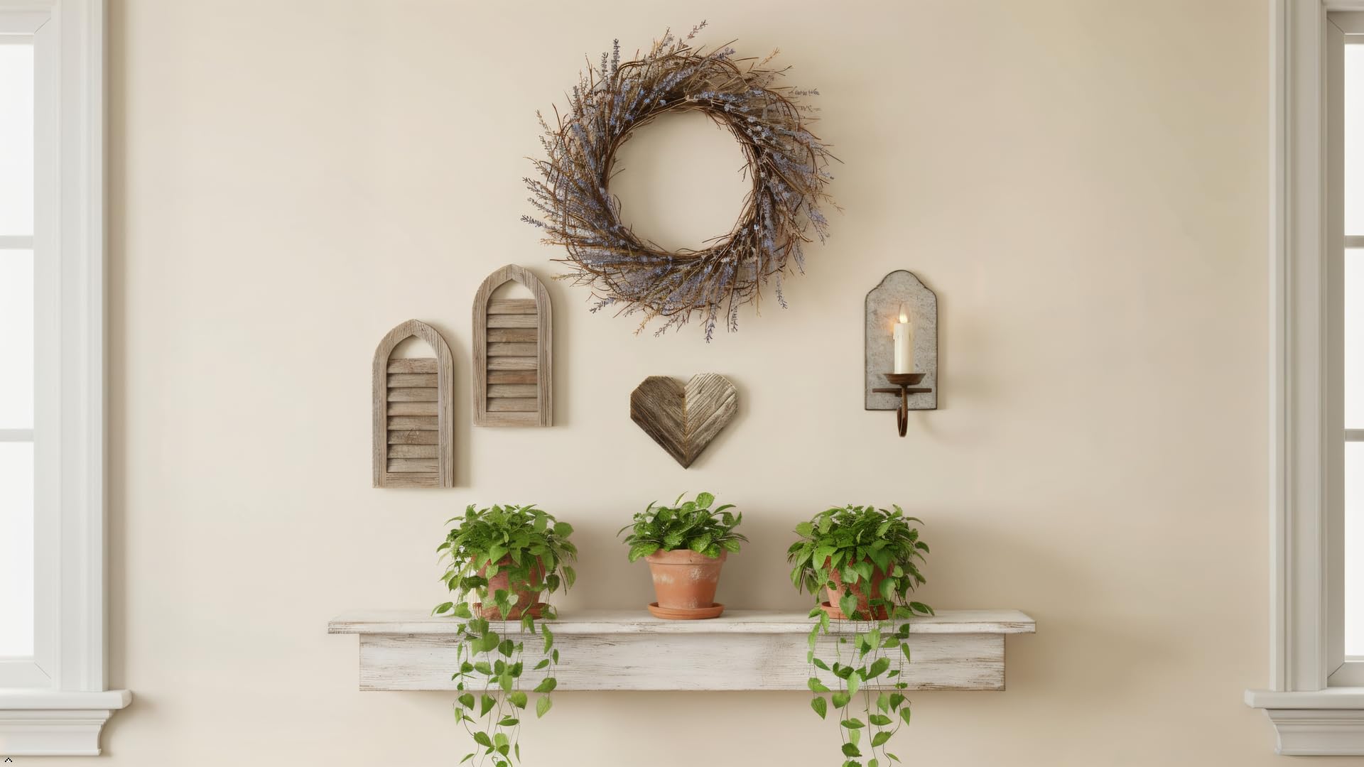 Rustic Heart Wood Wall Hang ideal gift for housewarmings