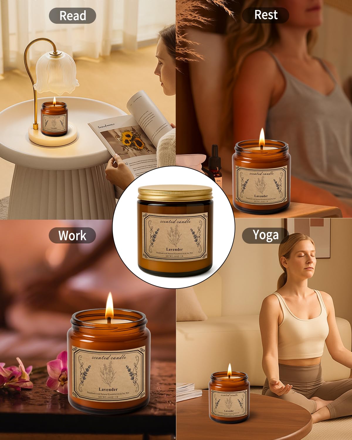 Ideal gift lavender aromatherapy candle for Christmas
