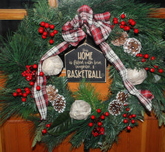 Laser cut basketball sign black distressed rustic style