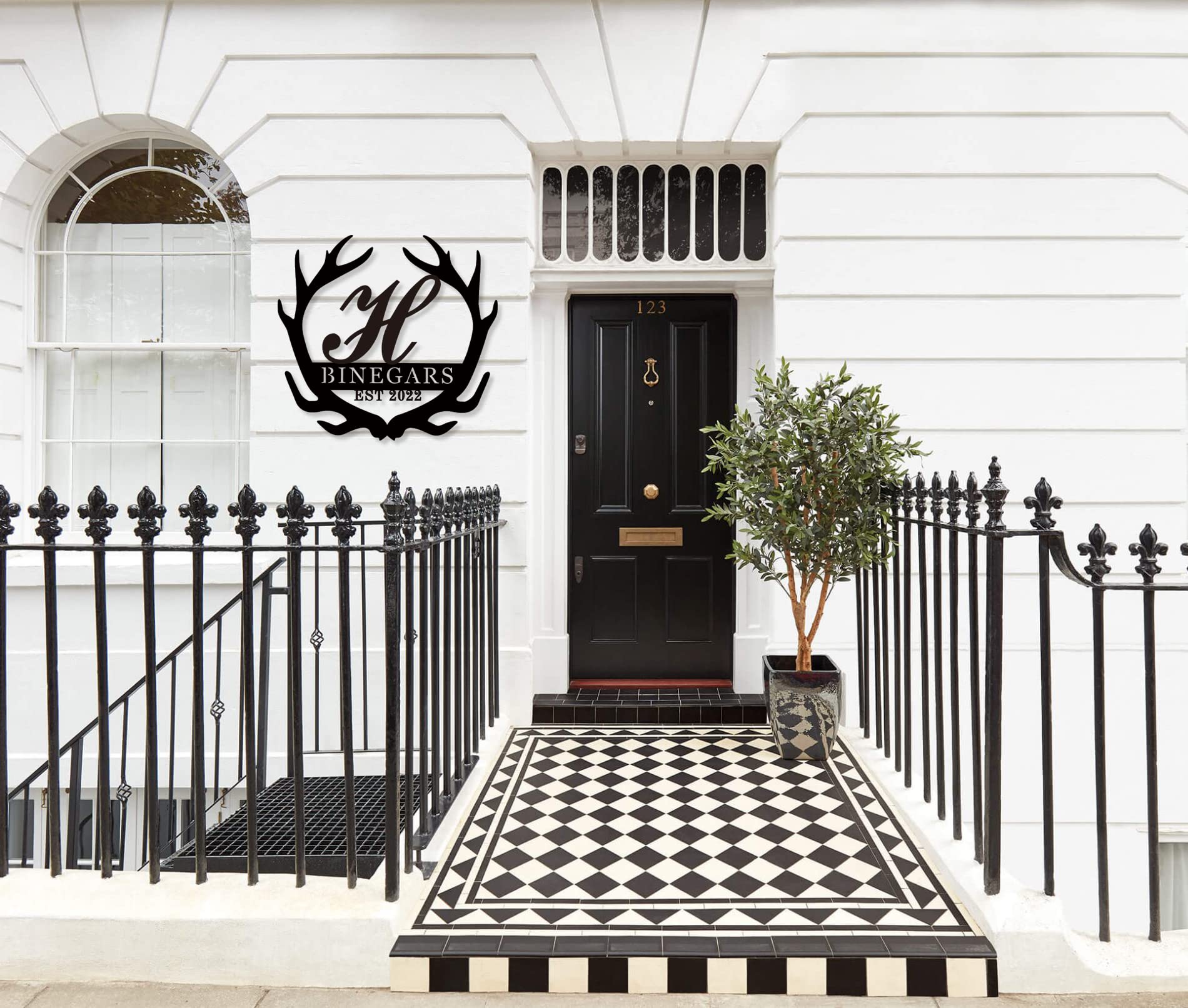 Rustic outdoor sign for family name display