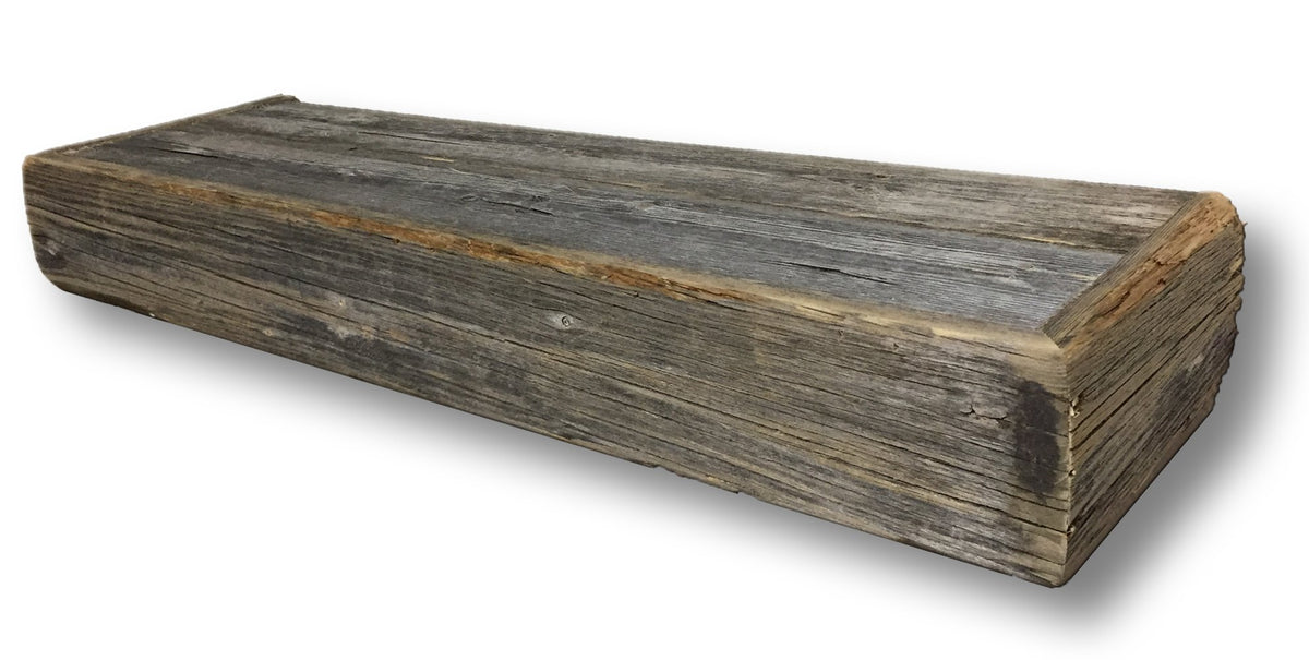 Rustic Revival barnwood floating shelf on wall