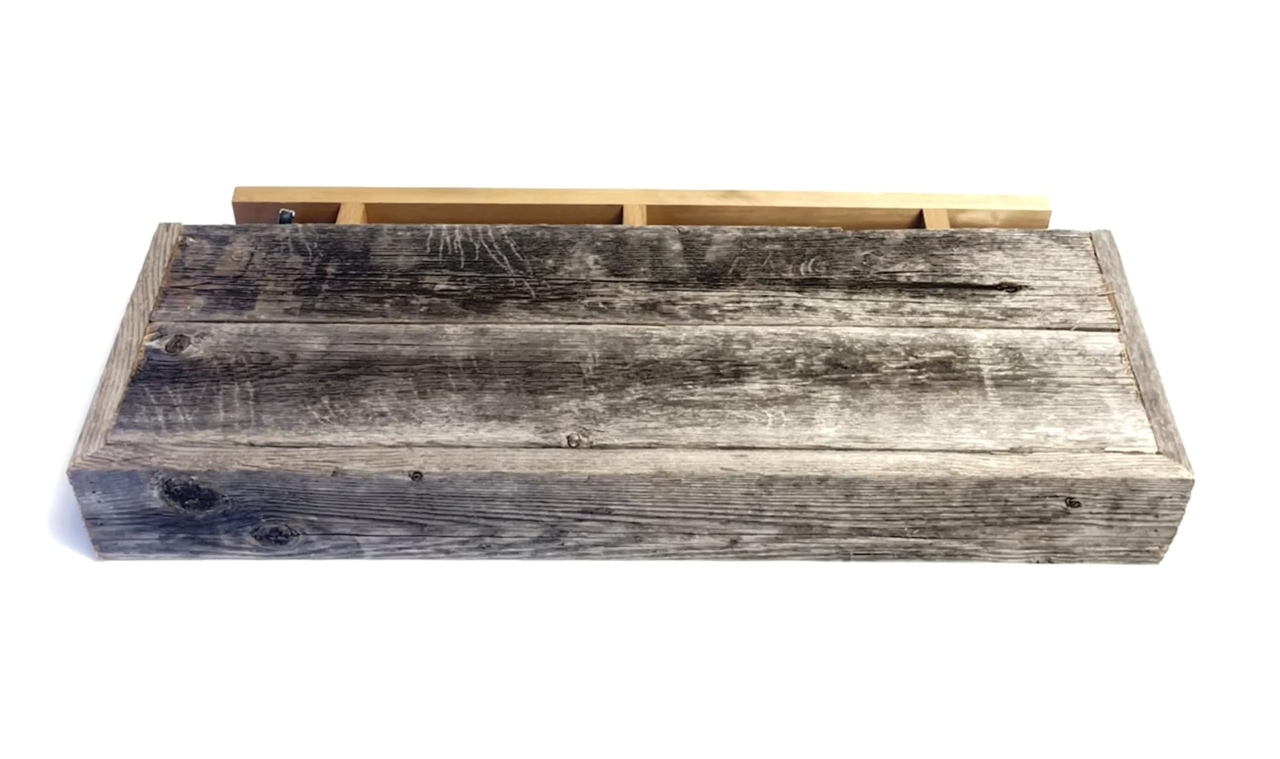 Floating shelf showcasing real wood texture in room