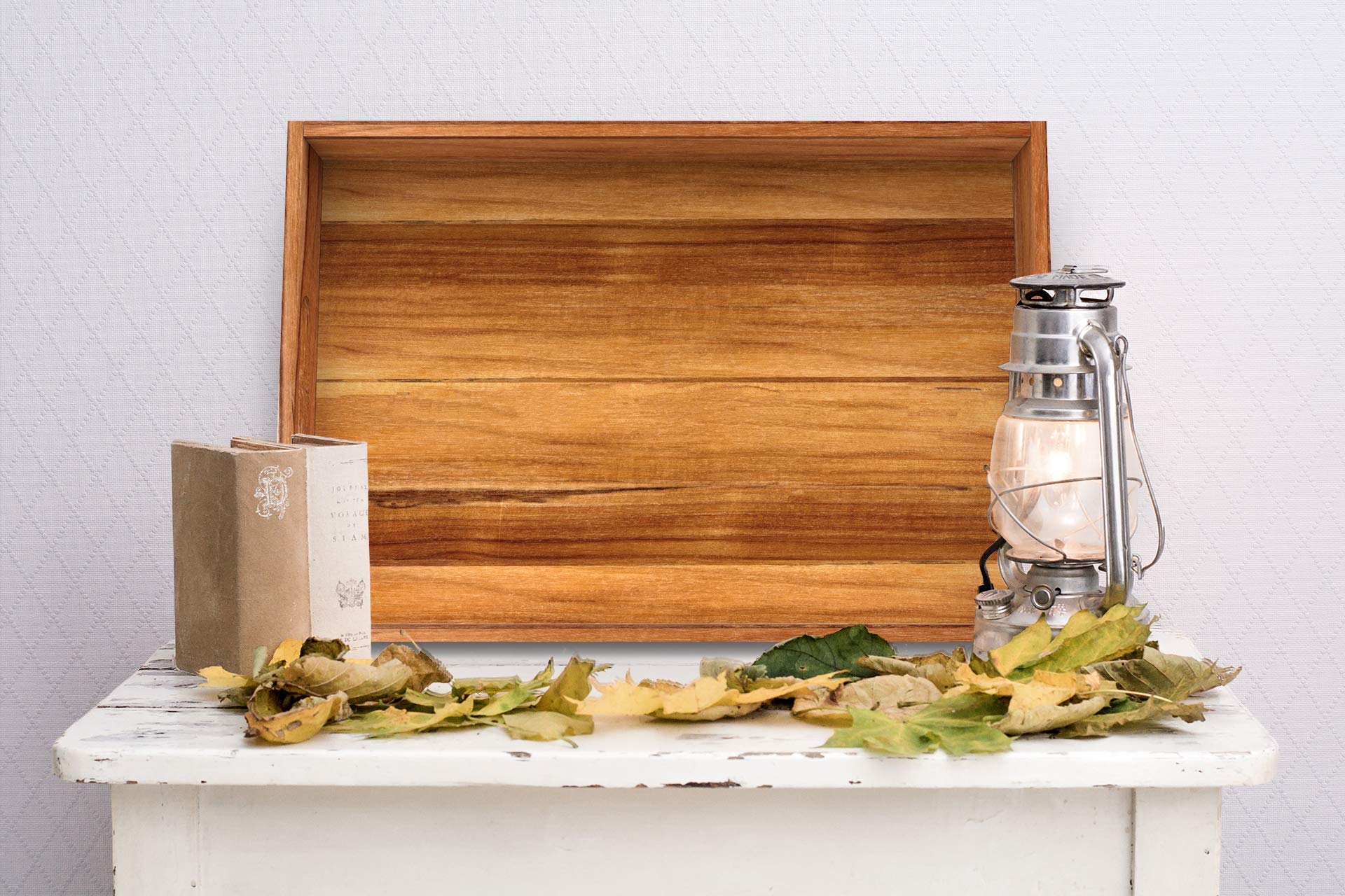Elegant teak tray suitable for kitchen or living room