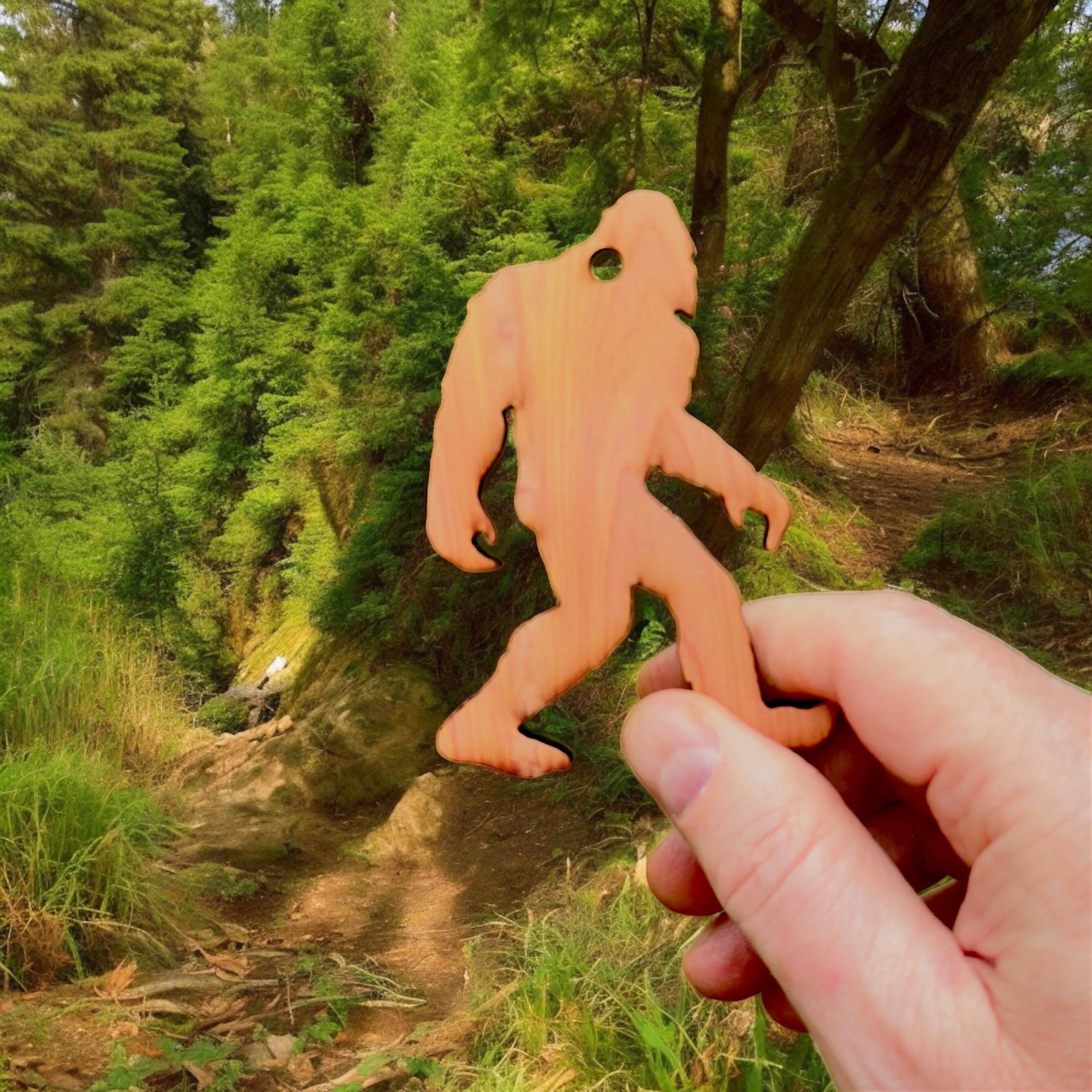 rustic cedar ornament sasquatch display