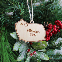 Custom name and year option on guinea pig ornament