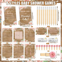Dont say baby shower sign with wooden clothespins and pencils