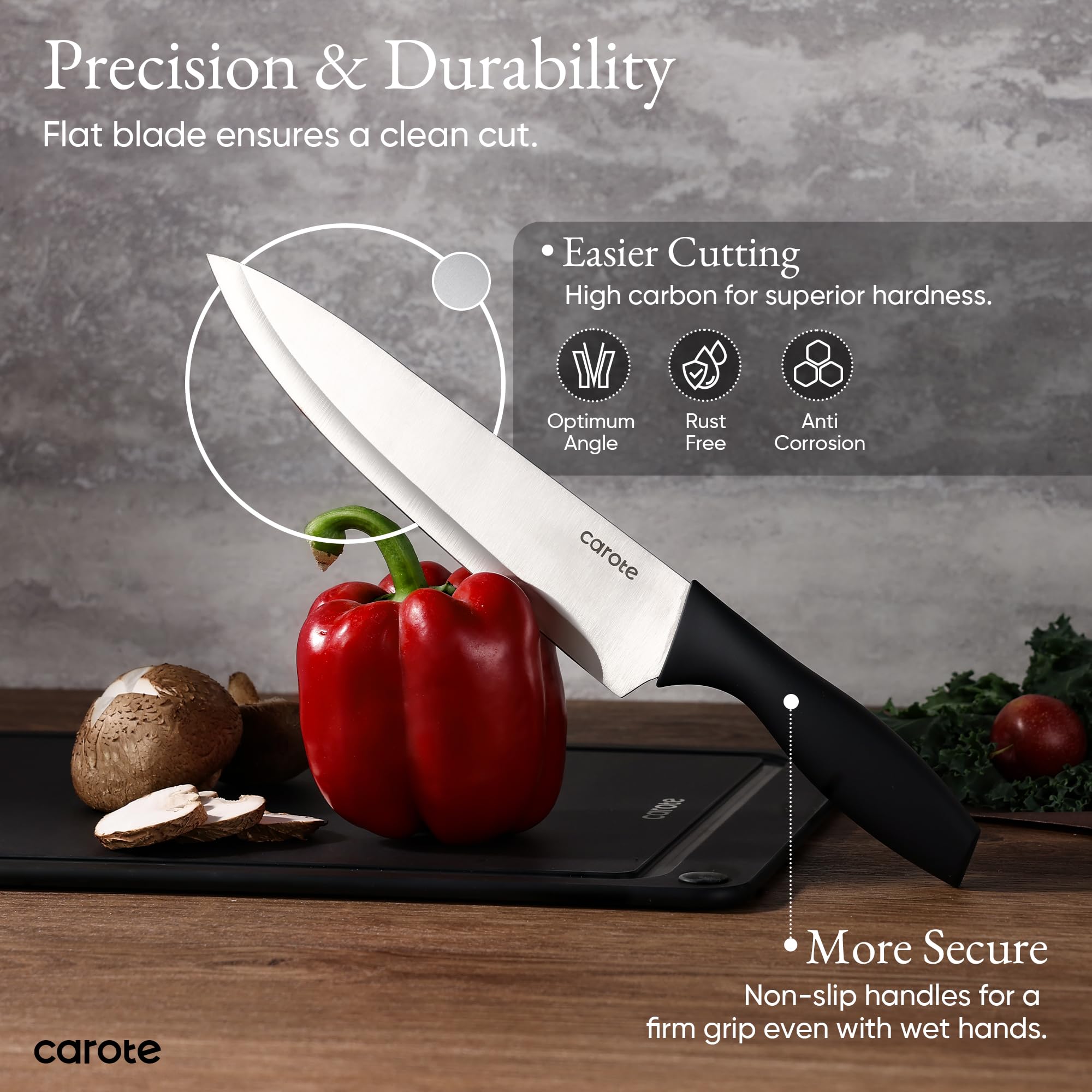 rustproof stainless steel blades and handles