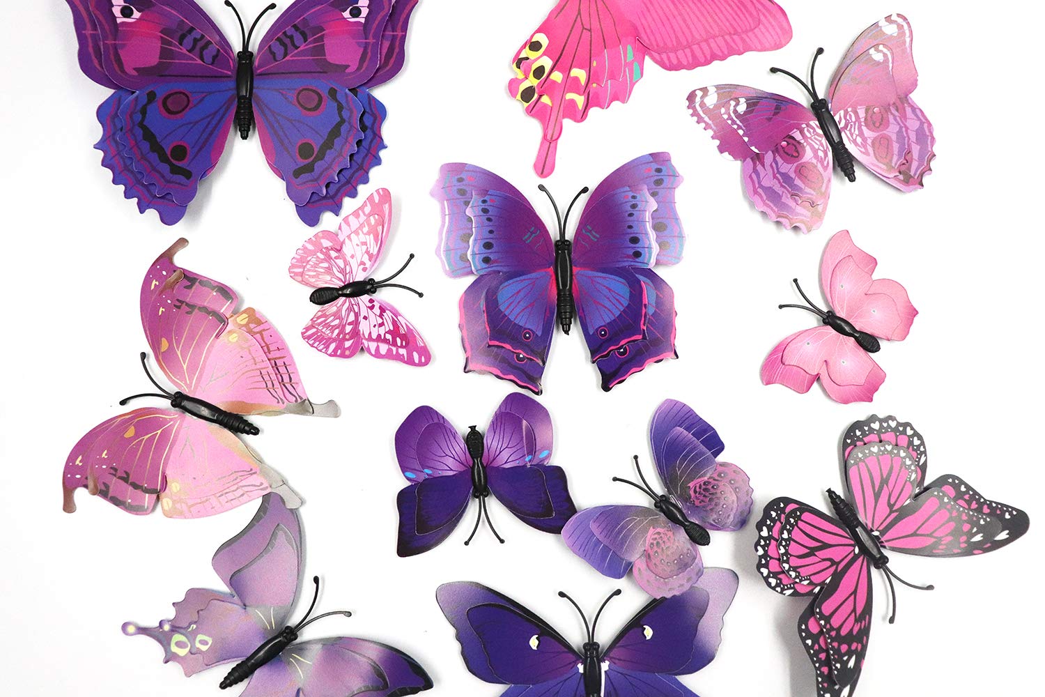 Purple butterfly double wings wall decals for fridge