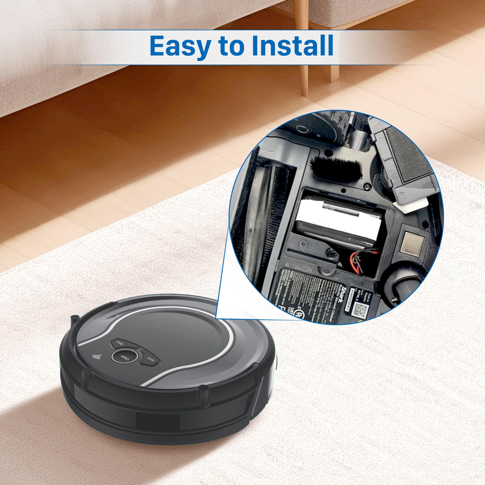 Easy 2-minute installation RVBAT850 battery for Shark Ion vacuums