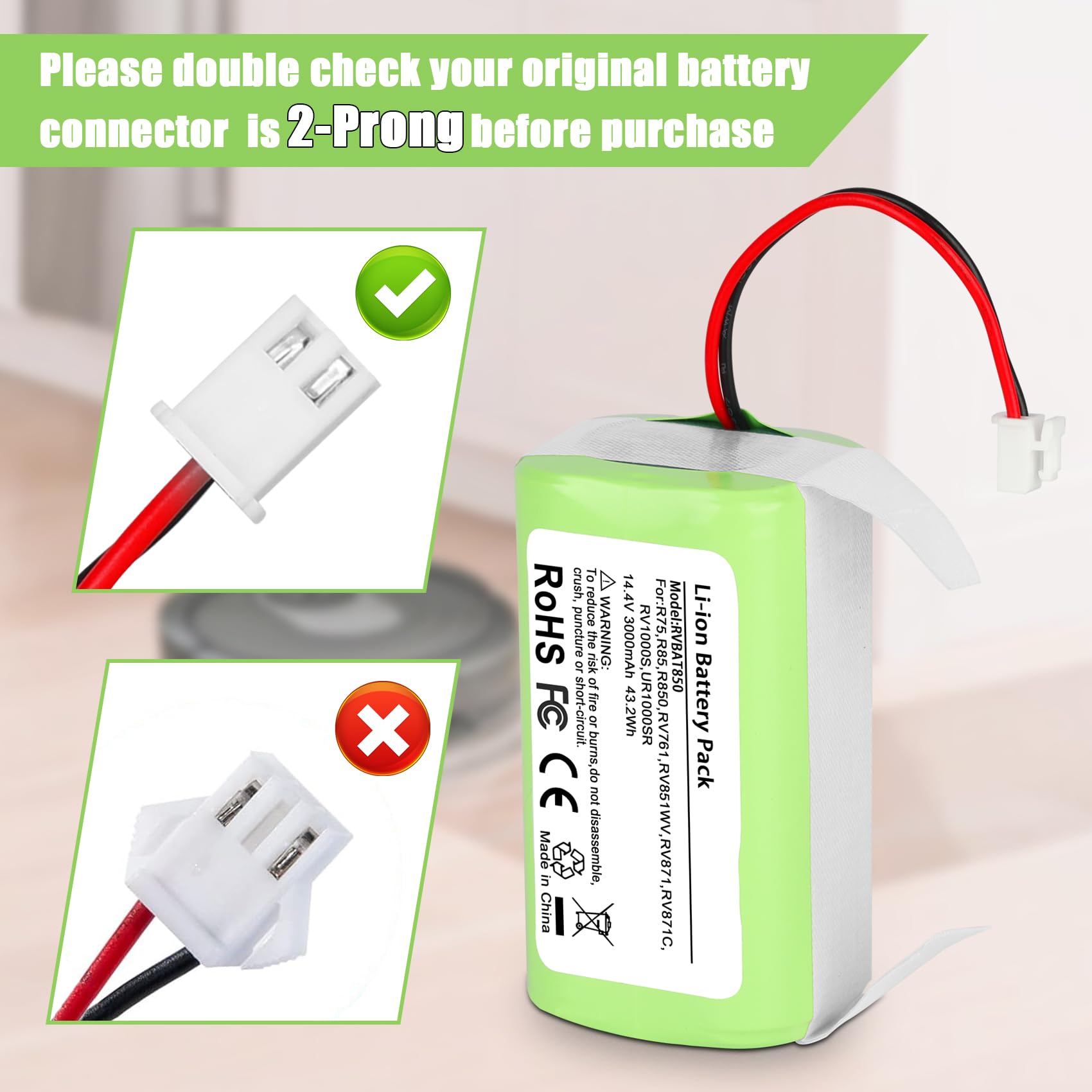 RVBAT850 replacement battery for Shark vacuum models