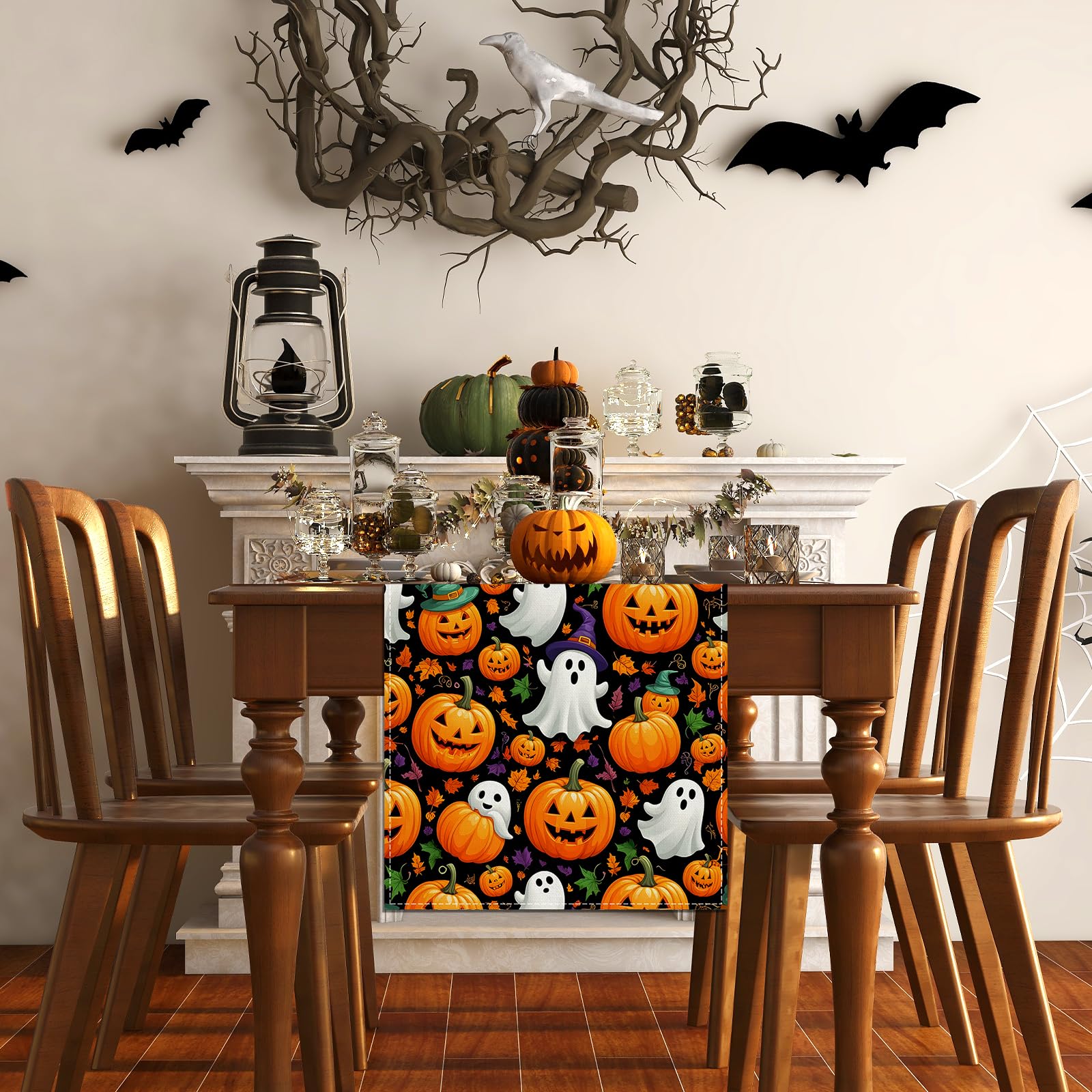 Premium polyester table runner for Halloween decor
