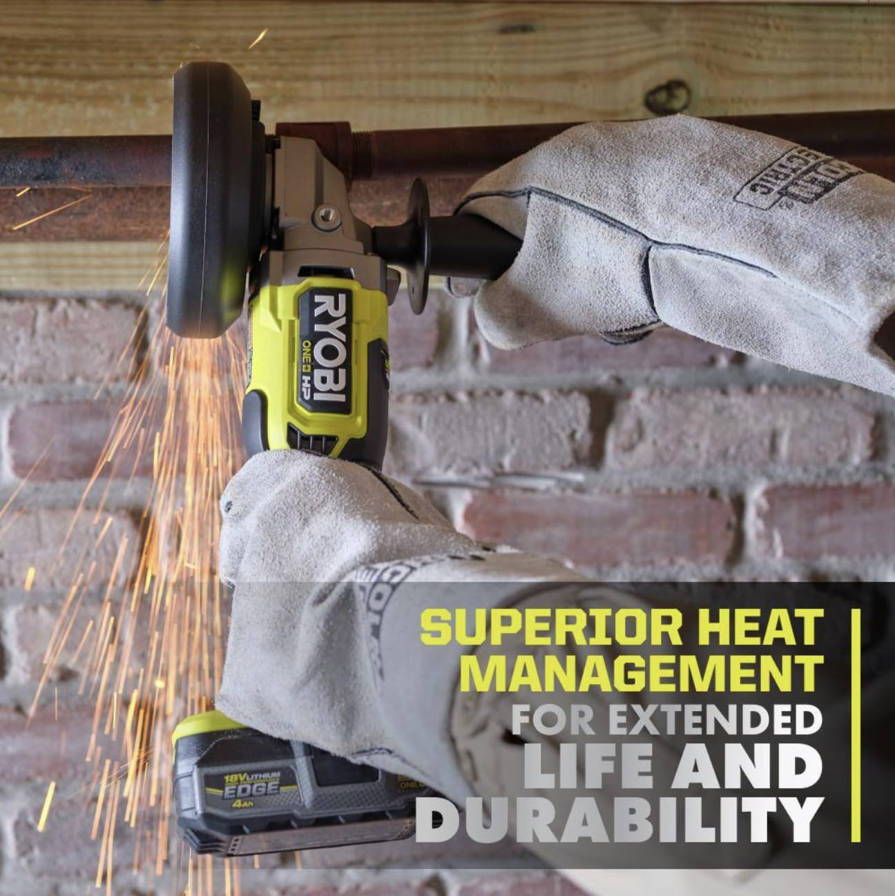 RYOBI 18V brushless cordless angle grinder kit 4-1/2 in