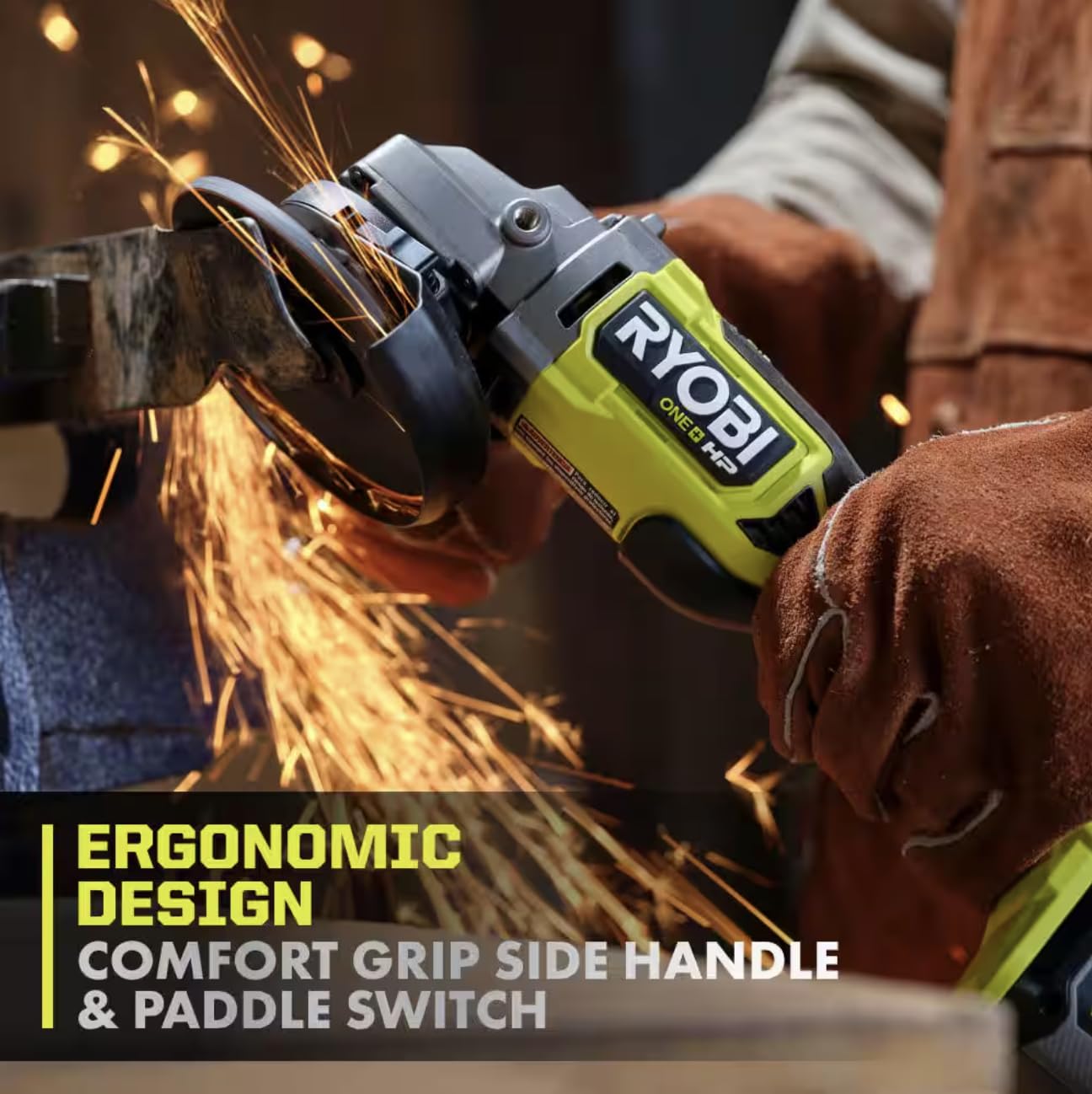Ryobi 18V brushless cordless grinder kit 4-1/2 in battery A
