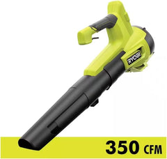 Ryobi ONEAND 18V leaf blower 350 CFM 100 MPH spec image