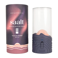 Front view of saalt menstrual cup steamer