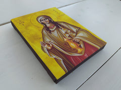 Premium archival inks on Saint Mary Magdalene icon canvas print