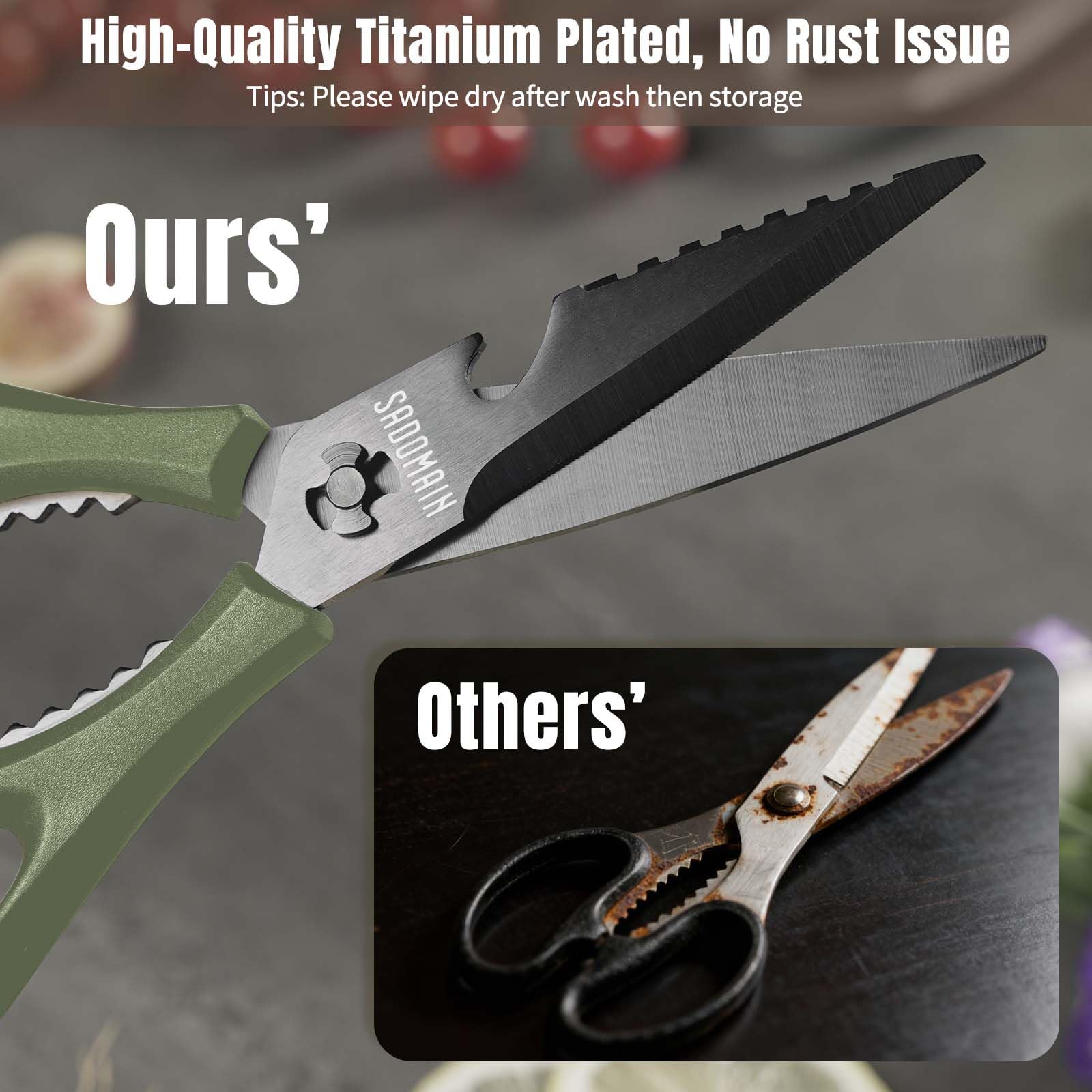 3cr13 stainless steel construction on All Purpose scissors
