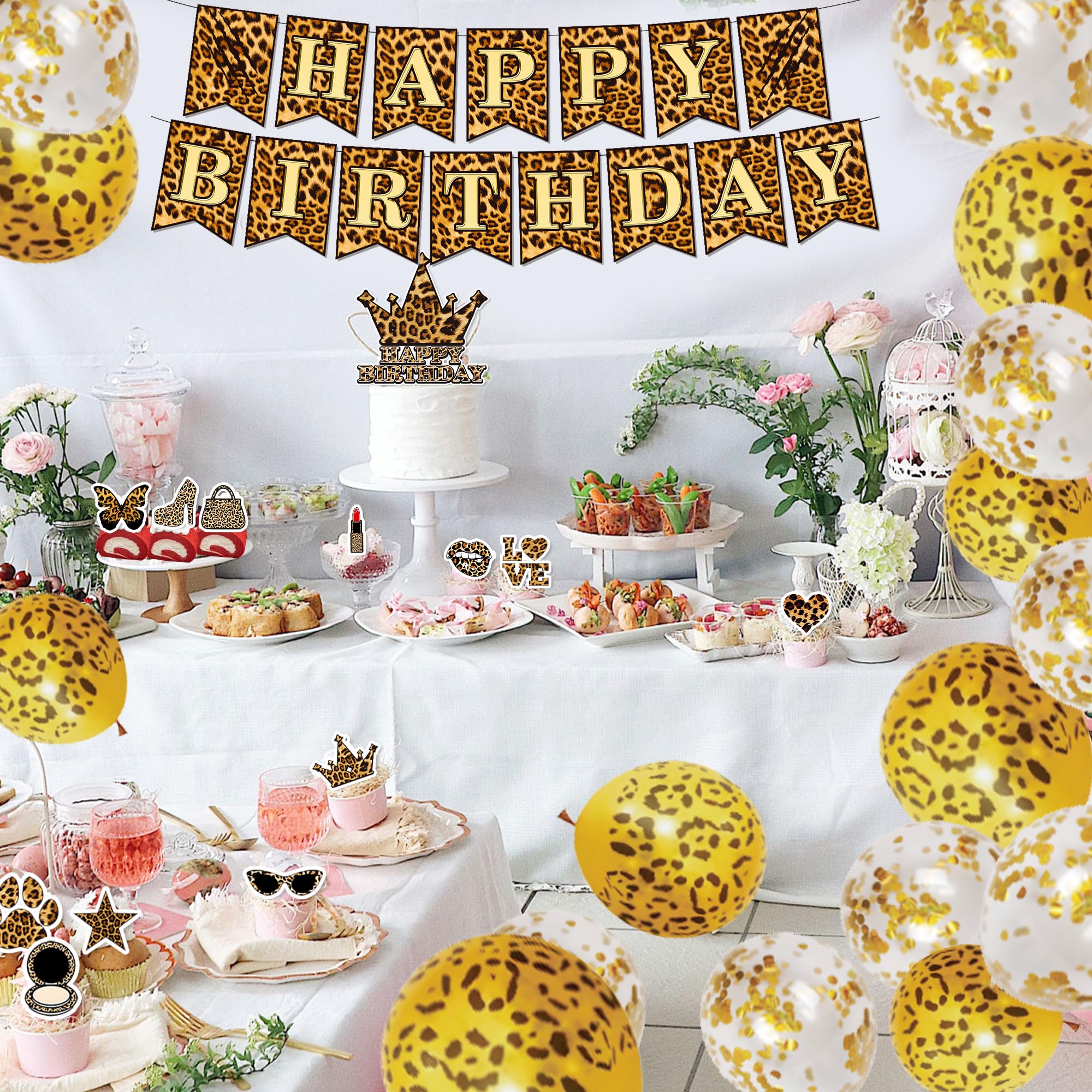 Leopard print party supplies for animal birthday