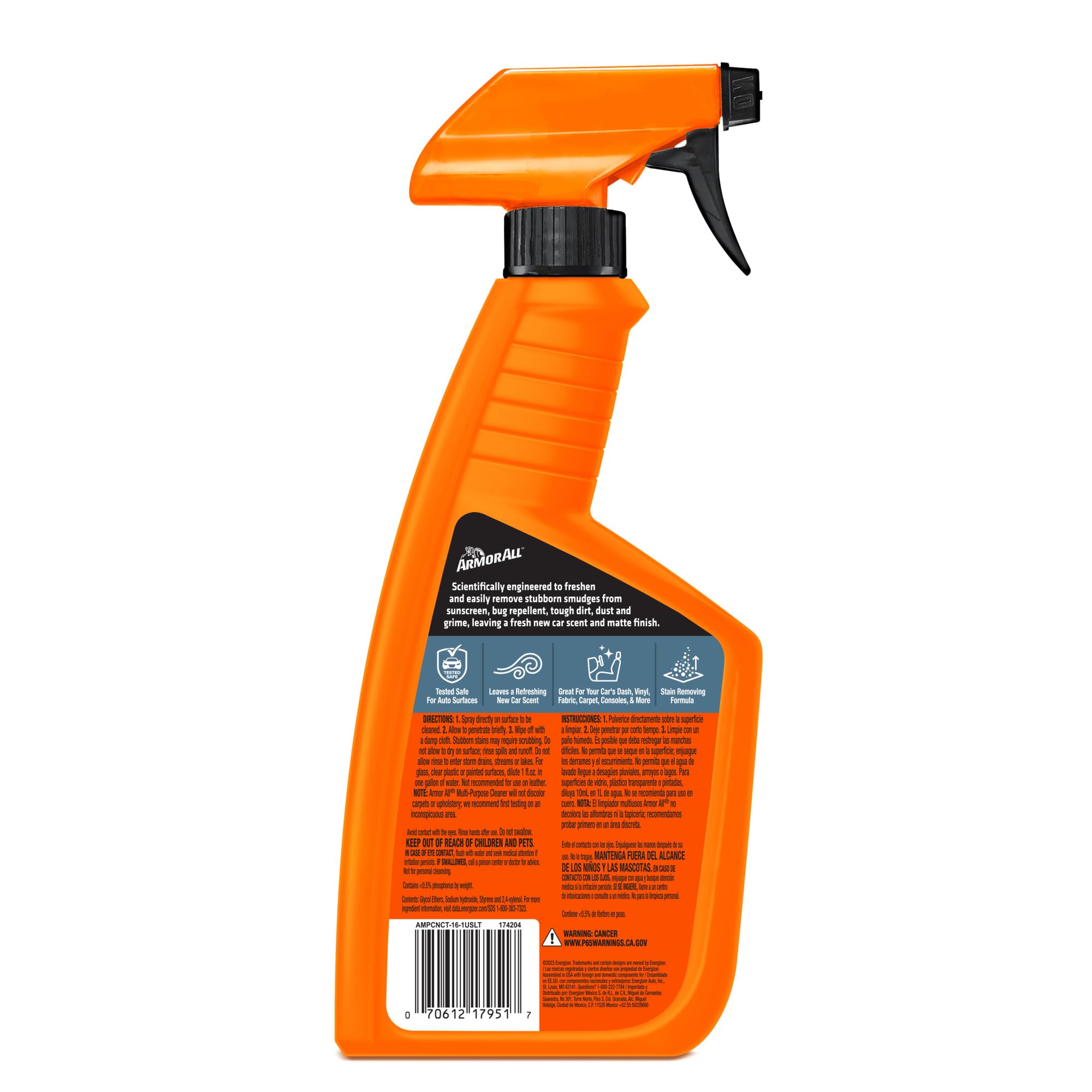 Armor All interior cleaning spray packaging with 16 oz bottle