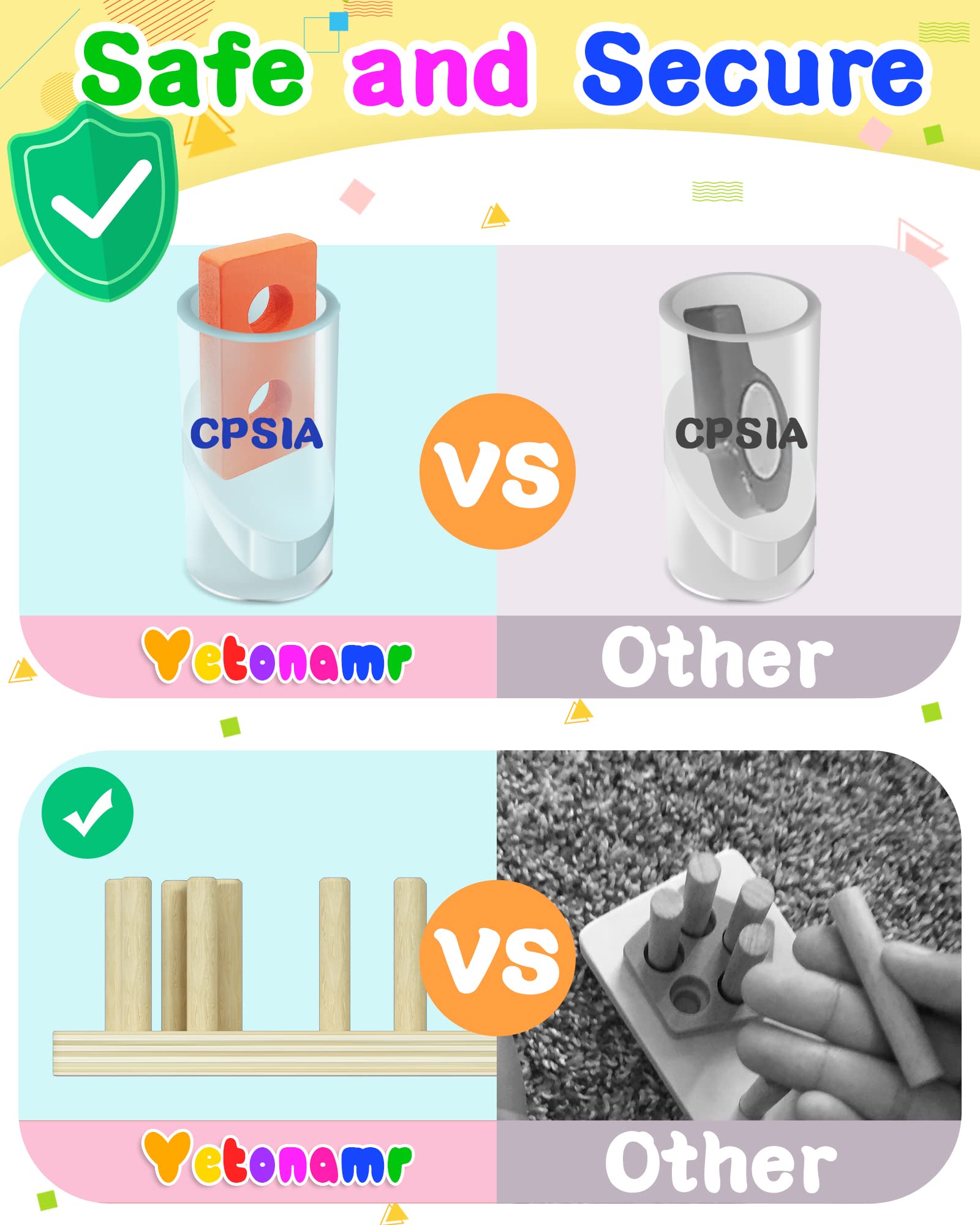 Ages 1-3 Montessori toddler puzzle designed for early learning